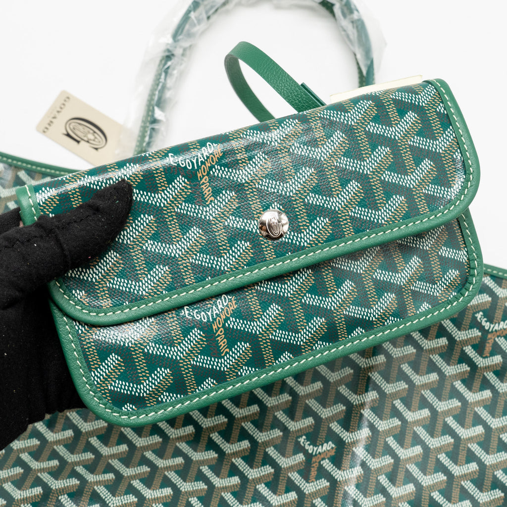 GOYARD SAINT LOUIS PM TOTE GOYARDINE CANVAS GREEN SHW