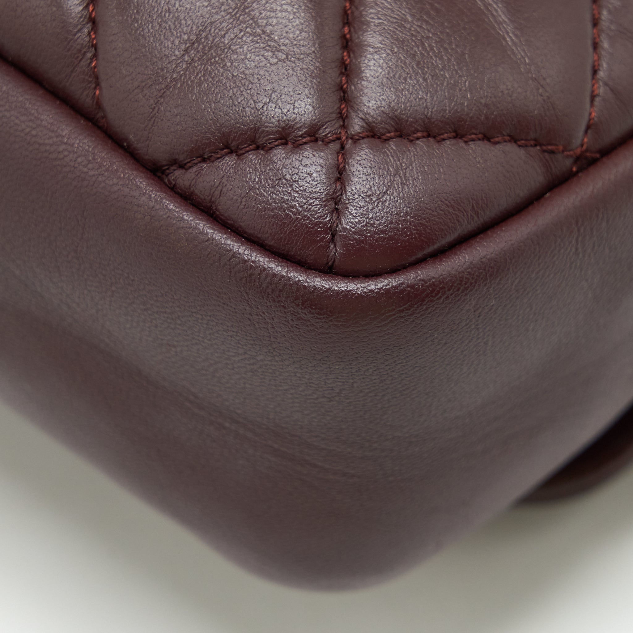 CHANEL COCO RAIN FLAP BAG LAMBSKIN BURGUNDY SHW