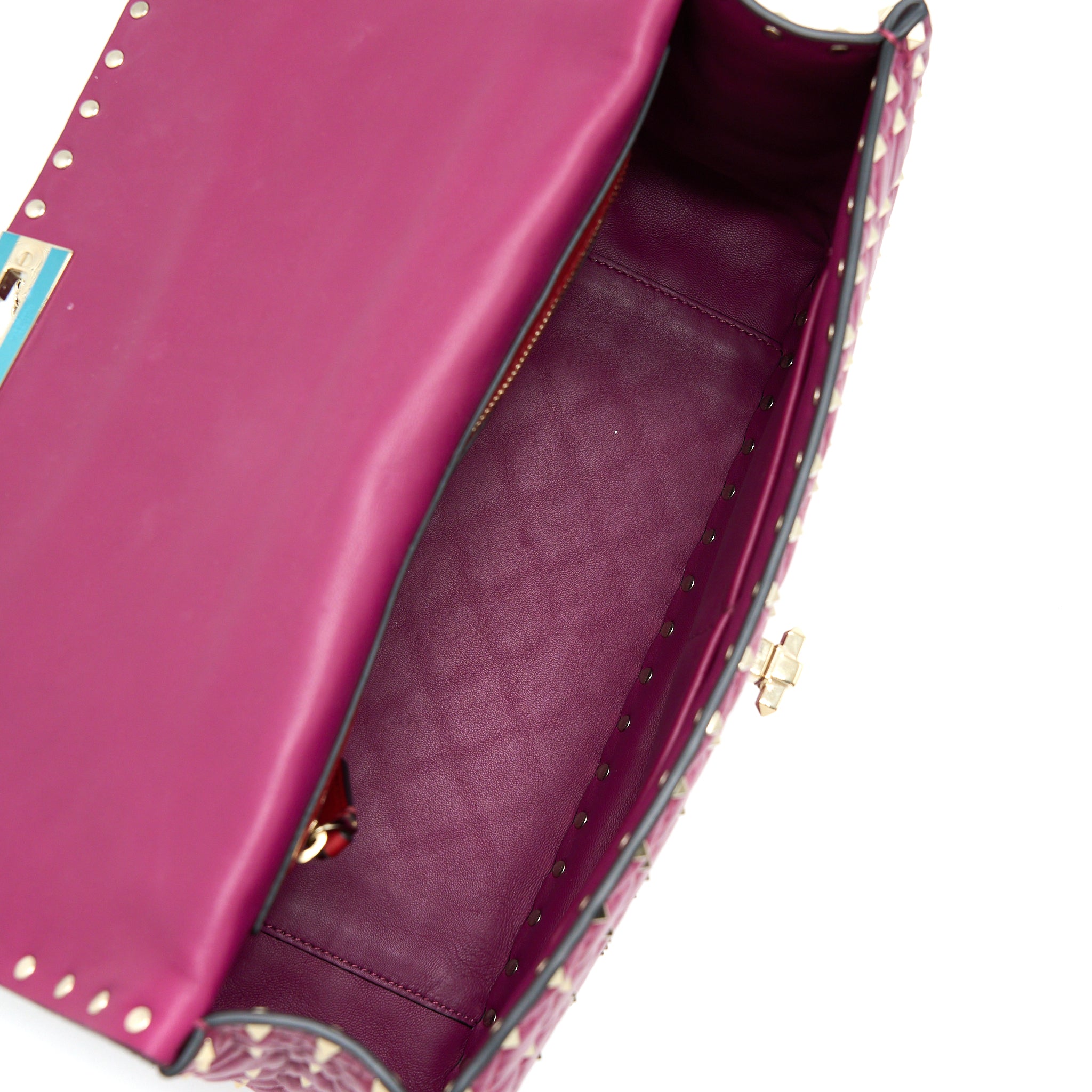 VALENTINO ROCKSTUD SPIKE BAG NAPA PINK GHW