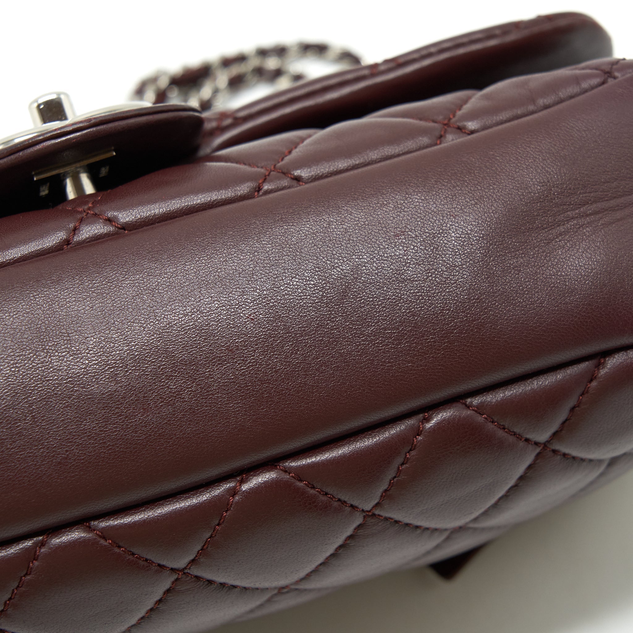 CHANEL COCO RAIN FLAP BAG LAMBSKIN BURGUNDY SHW