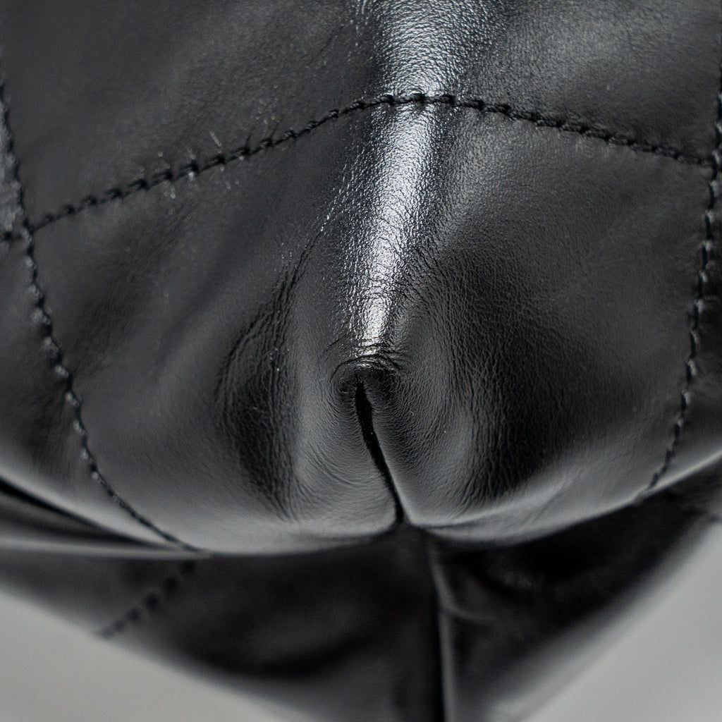 CHANEL SMALL 22 BAG SHINY CALFSKIN BLACK GHW (MICROCHIP)