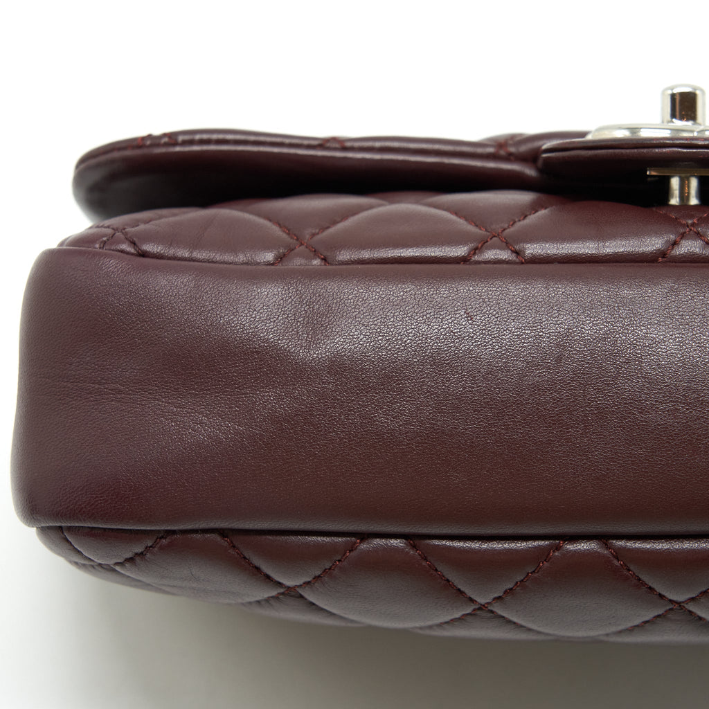 CHANEL COCO RAIN FLAP BAG LAMBSKIN BURGUNDY SHW