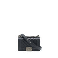 CHANEL SMALL BOY BAG CAVIAR BLACK RUTHENIUM HARDWARE (MICROCHIP)