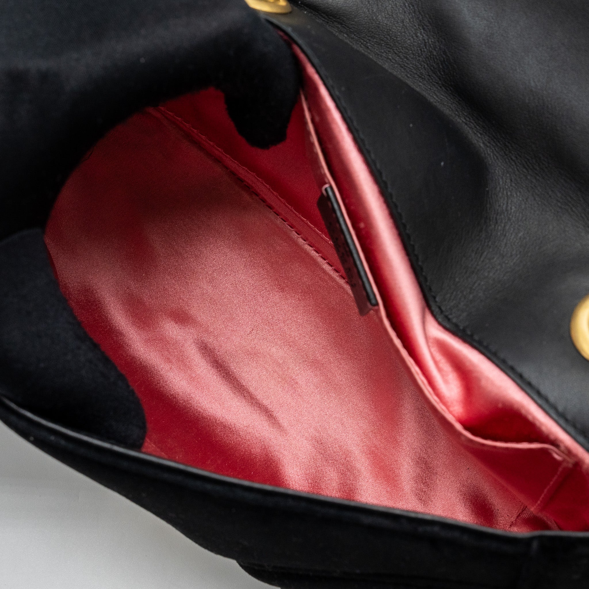 GUCCI MINI MARMONT VELVET BLACK GHW