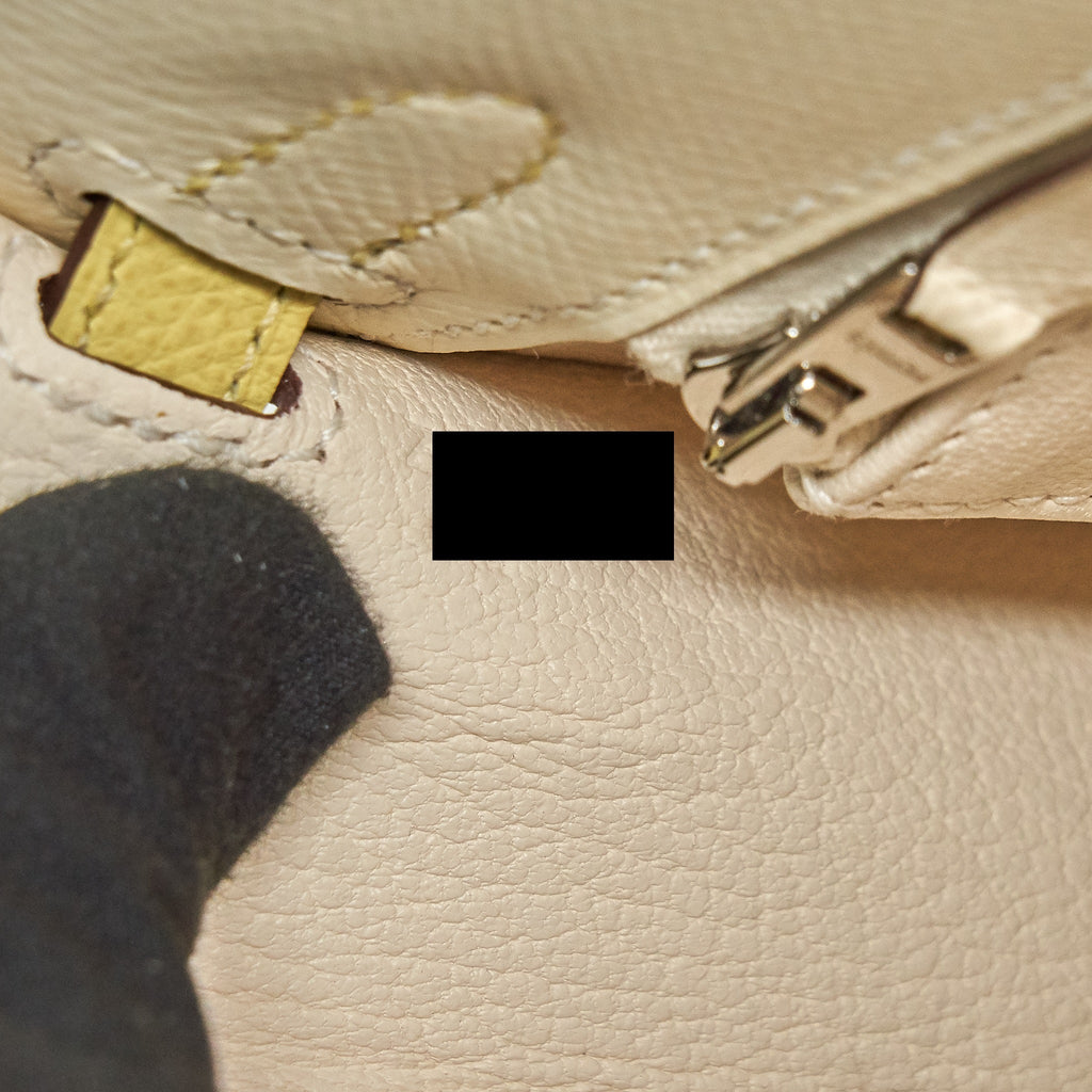 HERMES KELLY 25 EPSOM LEATHER NATA/ JAUNE POUSSIN/ SESAME SHW