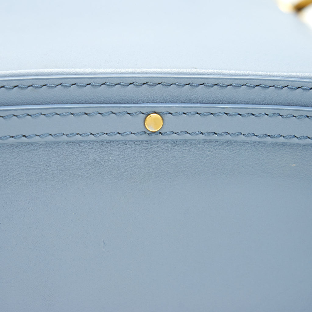 CHLOE ROY BUCKET LEATHER CROSS BODY BAG LIGHT BLUE