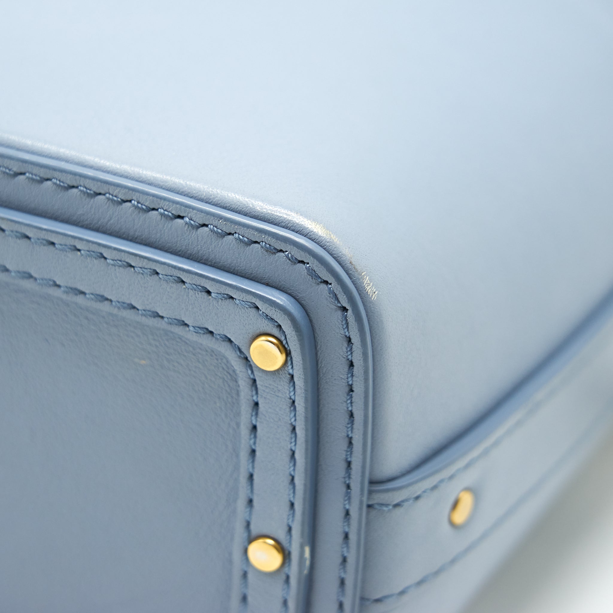CHLOE ROY BUCKET LEATHER CROSS BODY BAG LIGHT BLUE