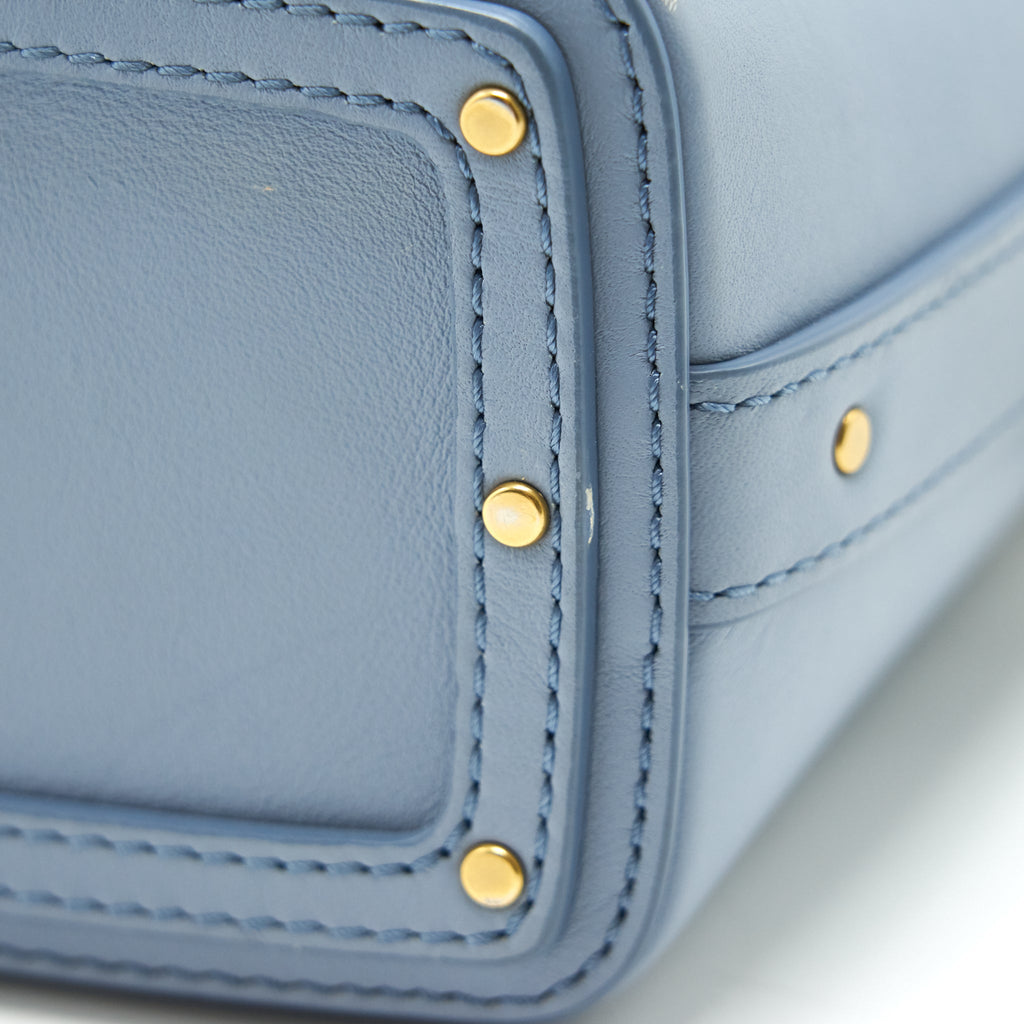 CHLOE ROY BUCKET LEATHER CROSS BODY BAG LIGHT BLUE