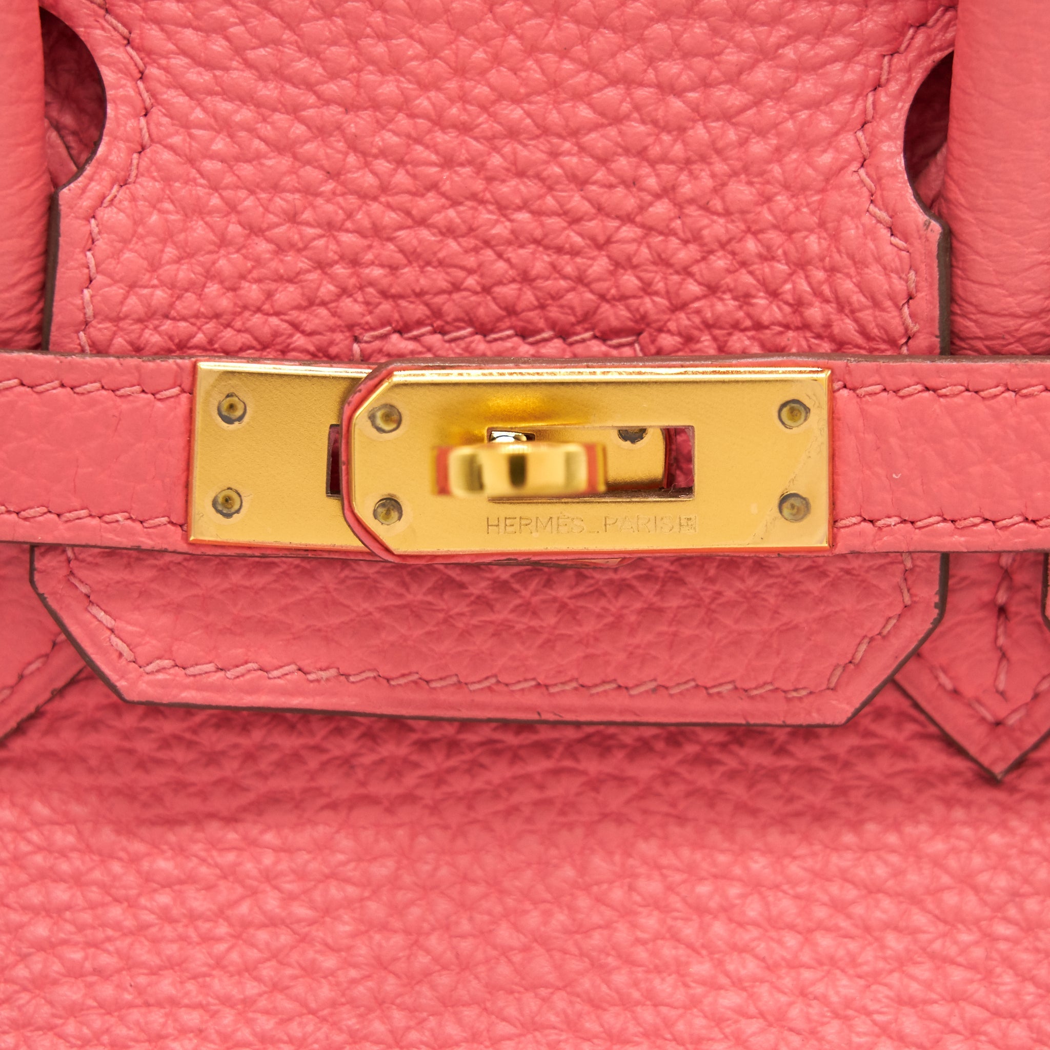 HERMES BIRKIN TOGO 25 ROSE LIPSTICK GHW