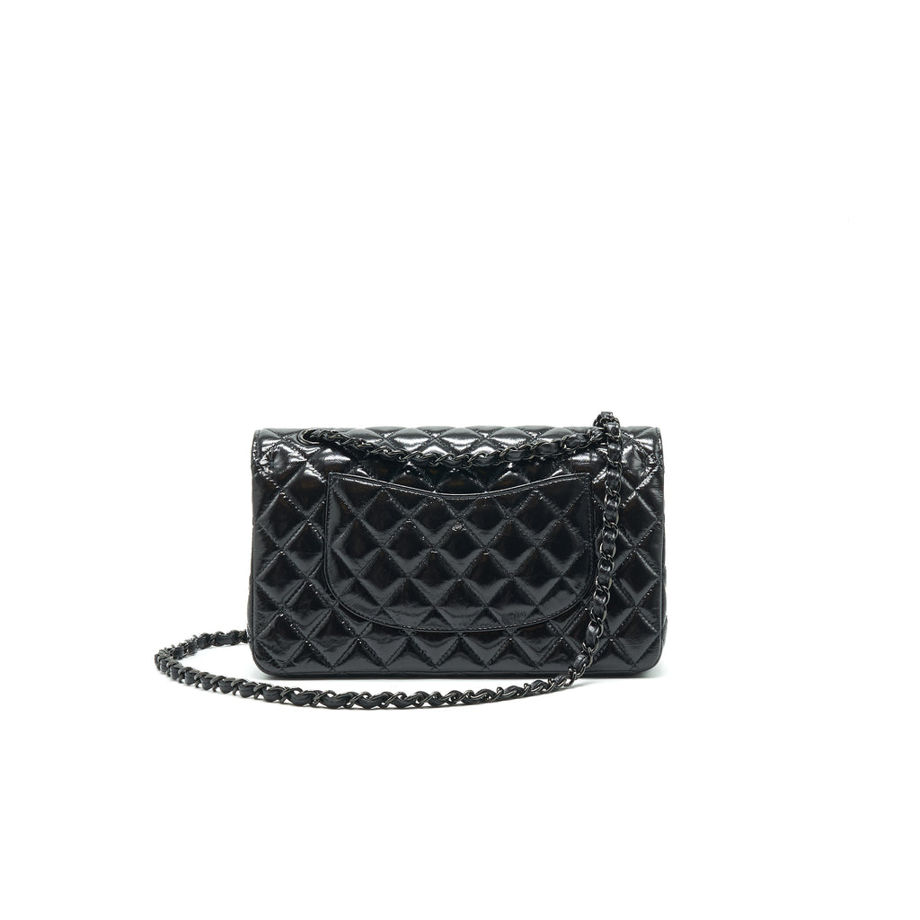 CHANEL MEDIUM CLASSIC DOUBLE FLAP BAG SHINY CRUMPLED CALFSKIN