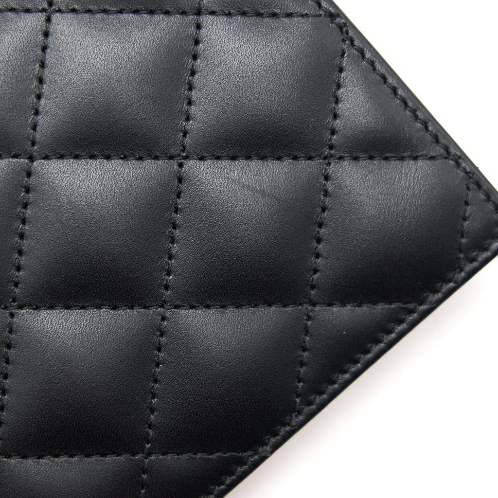CHANEL CAMBON LINE BIFOLD LONG WALLET BLACK