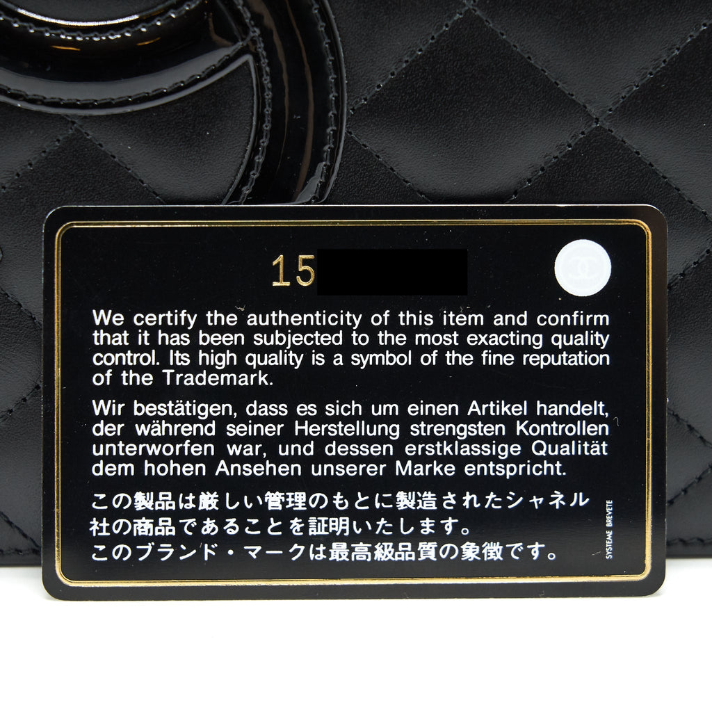 CHANEL CAMBON LINE BIFOLD LONG WALLET BLACK