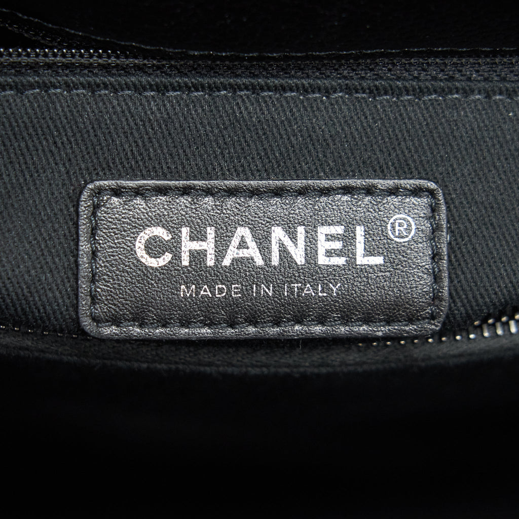 CHANEL COCO HANDLE SMALL FLAP BAG GRAINED CALFSKIN & BLACK METAL