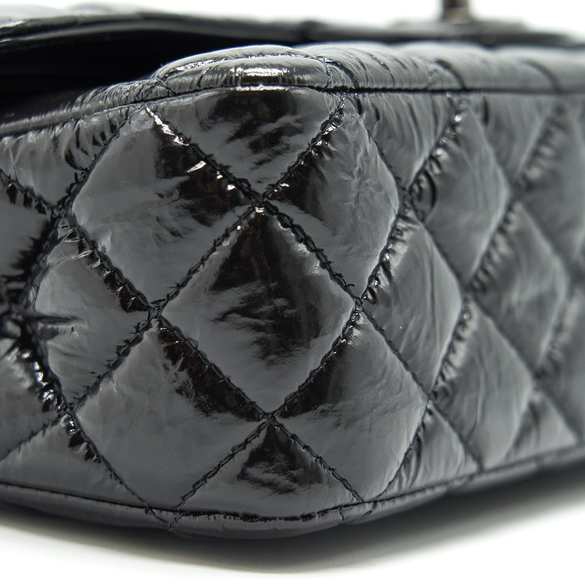 CHANEL MEDIUM CLASSIC DOUBLE FLAP BAG SHINY CRUMPLED CALFSKIN