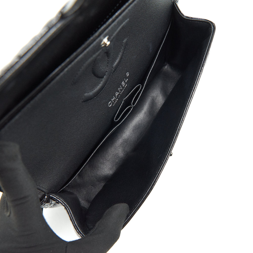CHANEL MEDIUM CLASSIC DOUBLE FLAP BAG SHINY CRUMPLED CALFSKIN