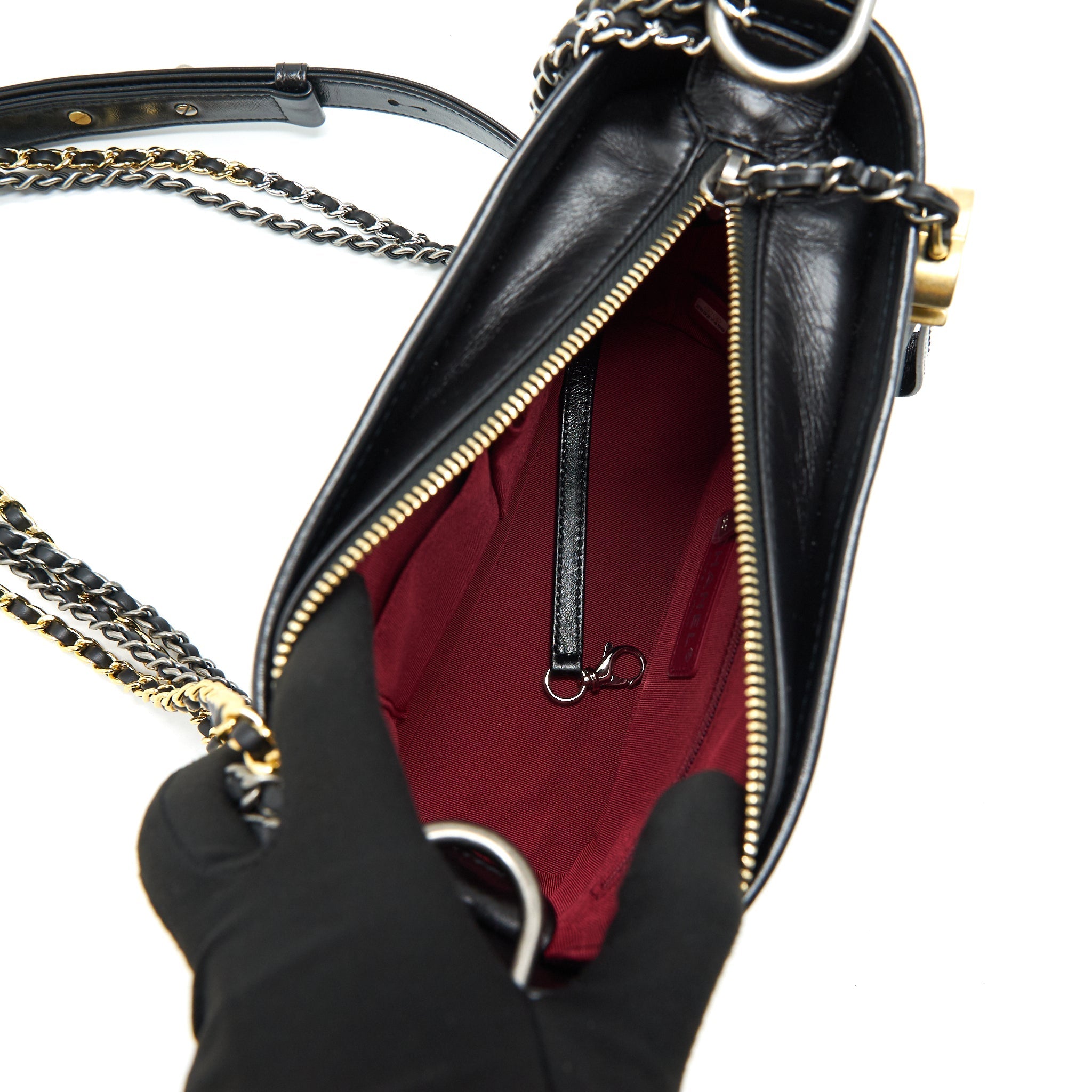 CHANEL SMALL GABRILLE HOBO BAG BLACK