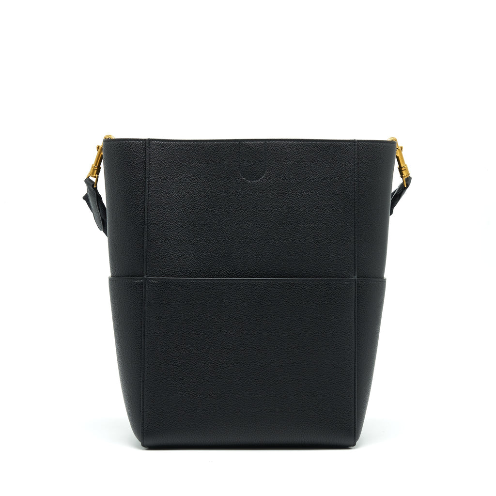 CELINE SANGLE BUCKET BAG BLACK WITH GHW