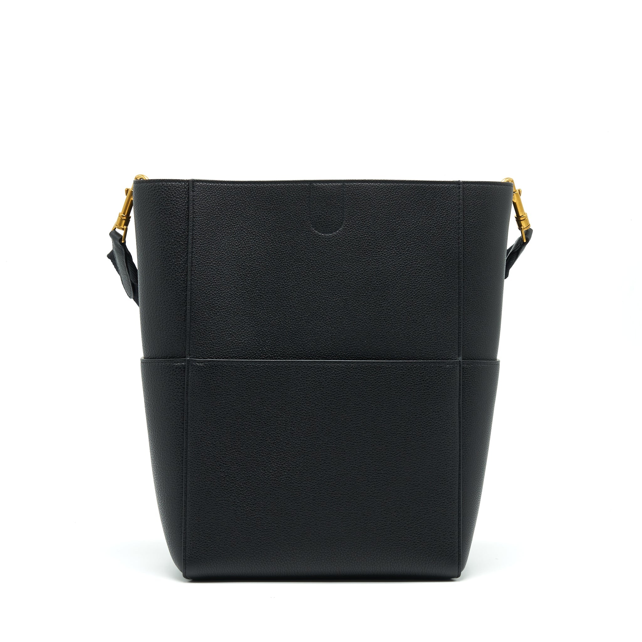 CELINE SANGLE BUCKET BAG BLACK WITH GHW
