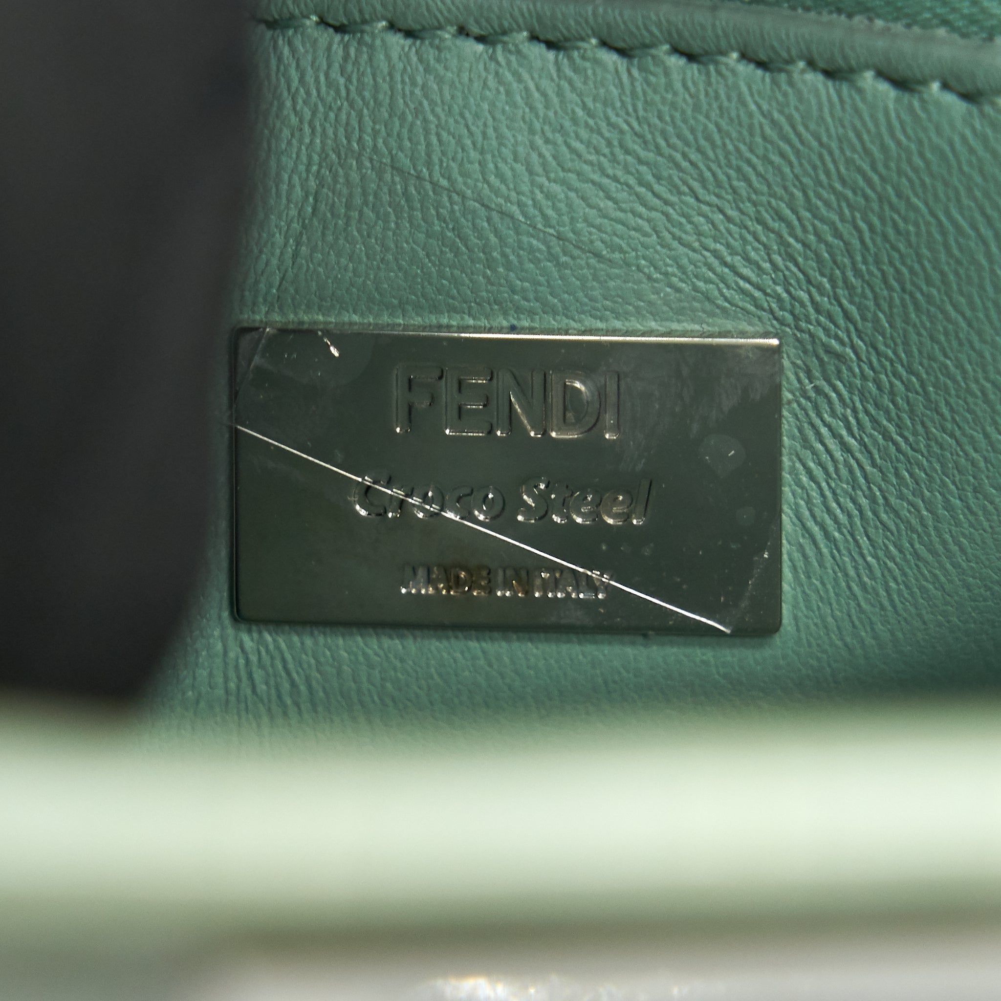 FENDI CROCODILE PEEKABOO ICONIC MINI MINT GREEN