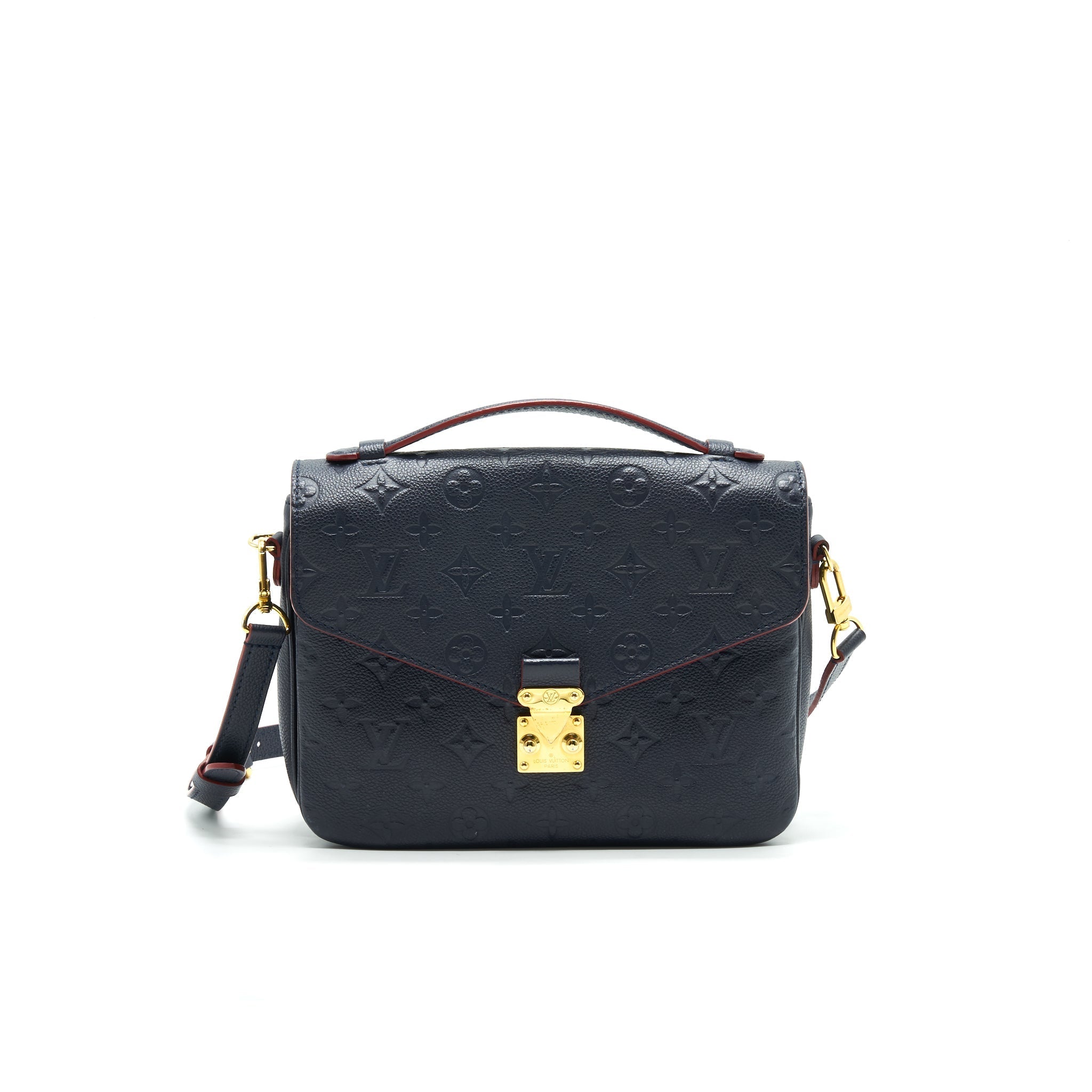 LOUIS VUITTON POCHETTE METIS MONOGRAM EMPREINTE LEATHER MARINE ROUGE