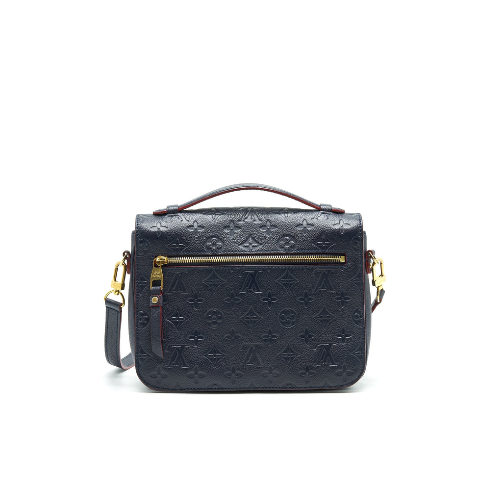 LOUIS VUITTON POCHETTE METIS MONOGRAM EMPREINTE LEATHER MARINE ROUGE