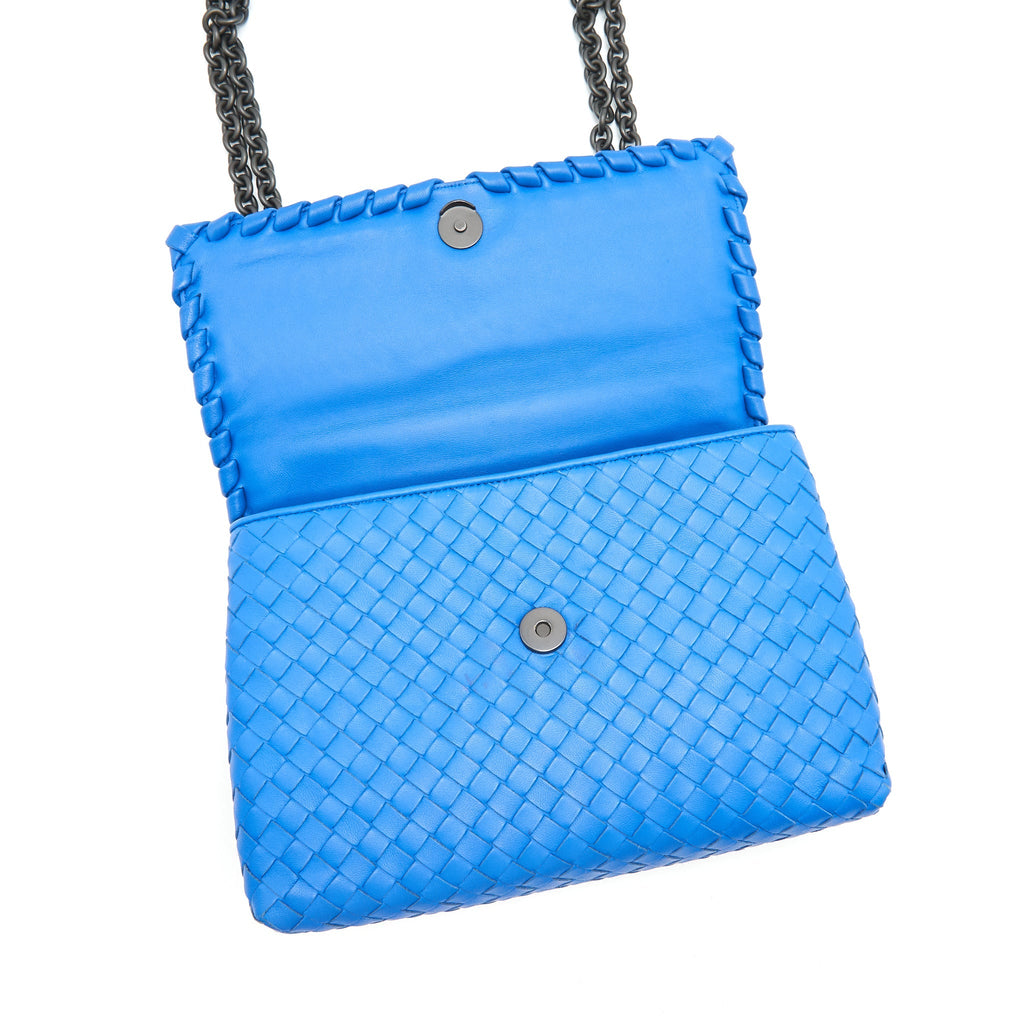 BOTTEGA VENETA SMALL OLYMPIA BAG BLUE