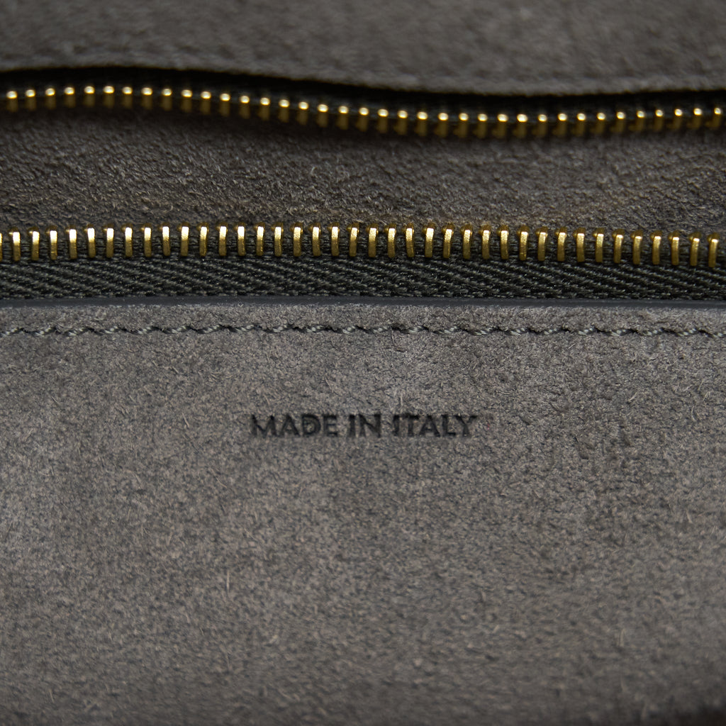 CELINE SANGLE BUCKET BAG DARK GREY WITH BLACK STITCHING