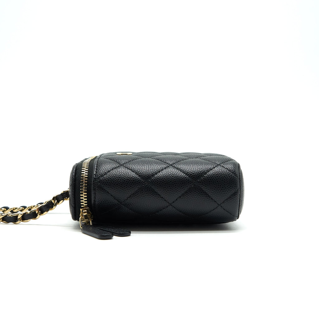 CHANEL LONG VANITY ON CHAIN CAVIAR BLACK LGHW