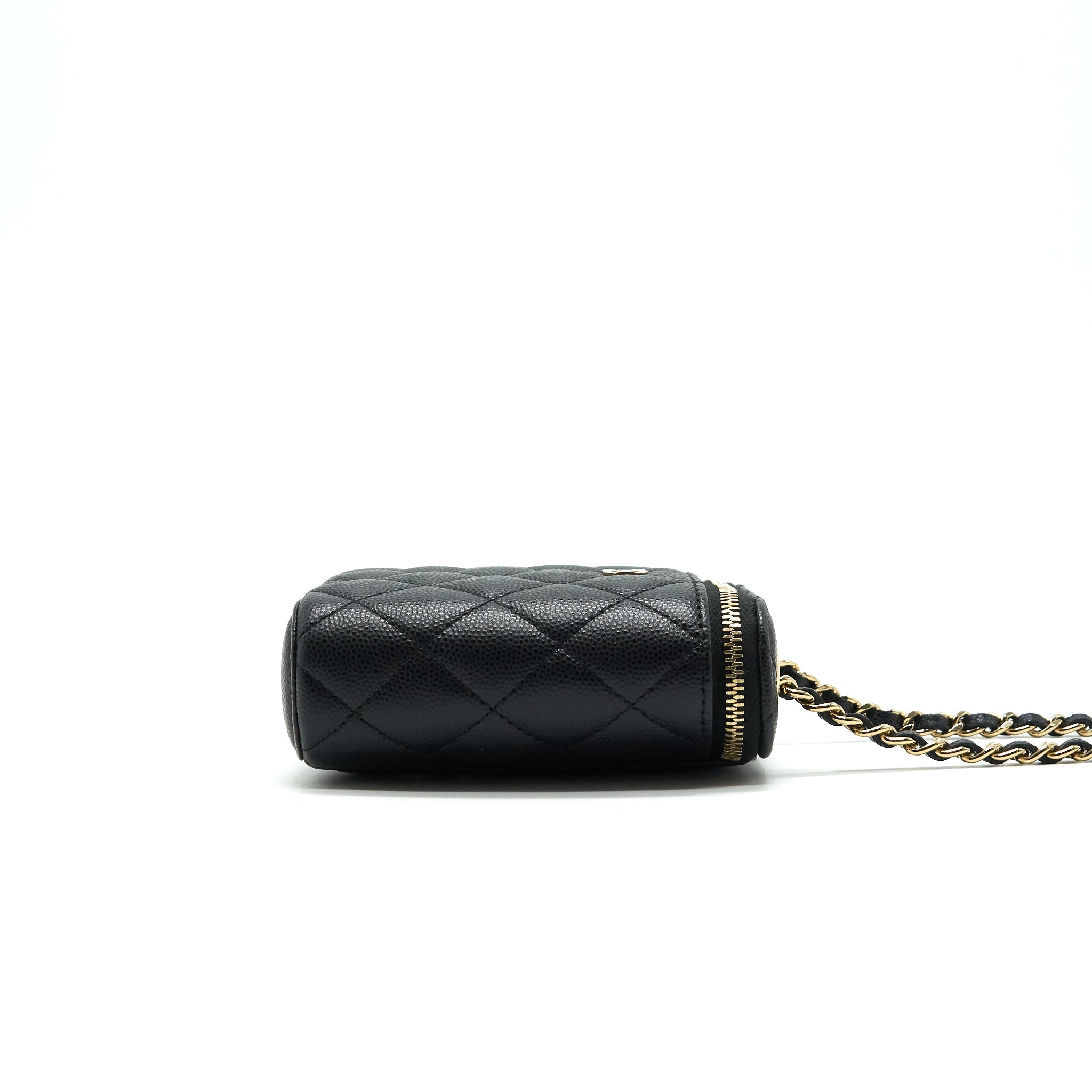 CHANEL LONG VANITY ON CHAIN CAVIAR BLACK LGHW
