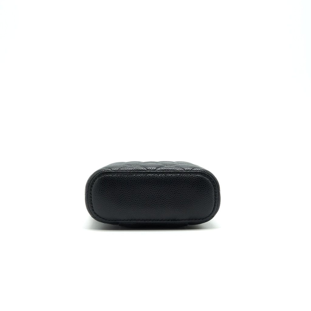 CHANEL LONG VANITY ON CHAIN CAVIAR BLACK LGHW