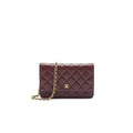 CHANEL BURGUNDY WALLET ON CHAIN CAVIAR GHW