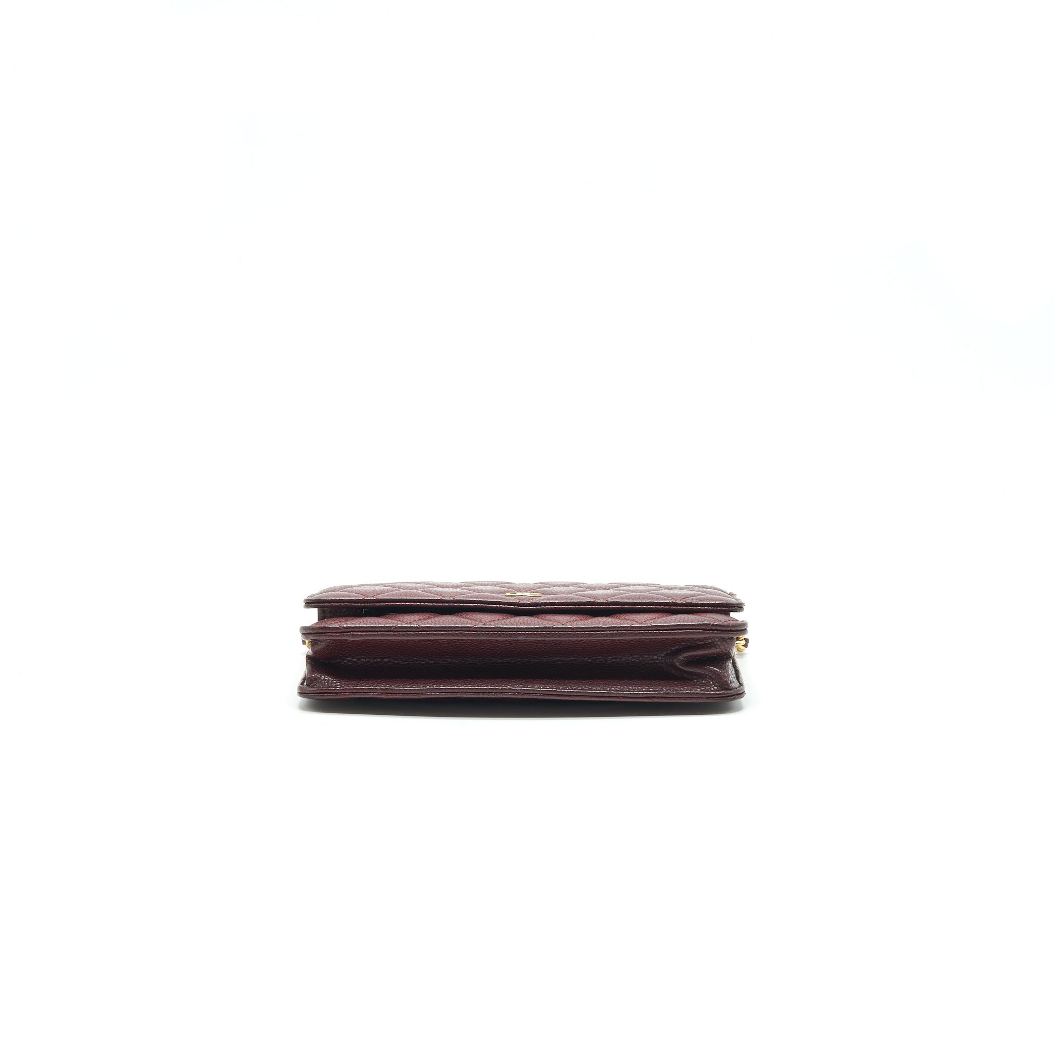 CHANEL BURGUNDY WALLET ON CHAIN CAVIAR GHW