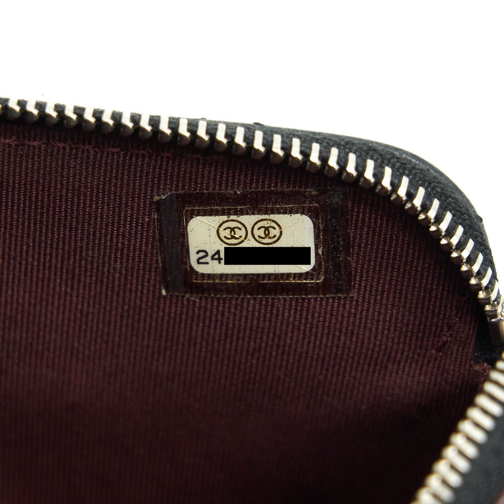 CHANEL DOUBLE ZIP CLUTCH WITH CHAIN LAMBSKIN BLACK SHW