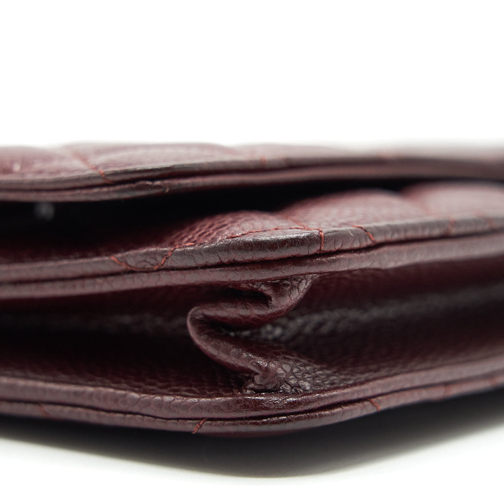 CHANEL BURGUNDY WALLET ON CHAIN CAVIAR GHW