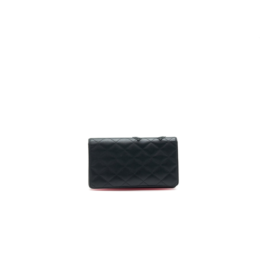 CHANEL CAMBON LINE BIFOLD LONG WALLET BLACK