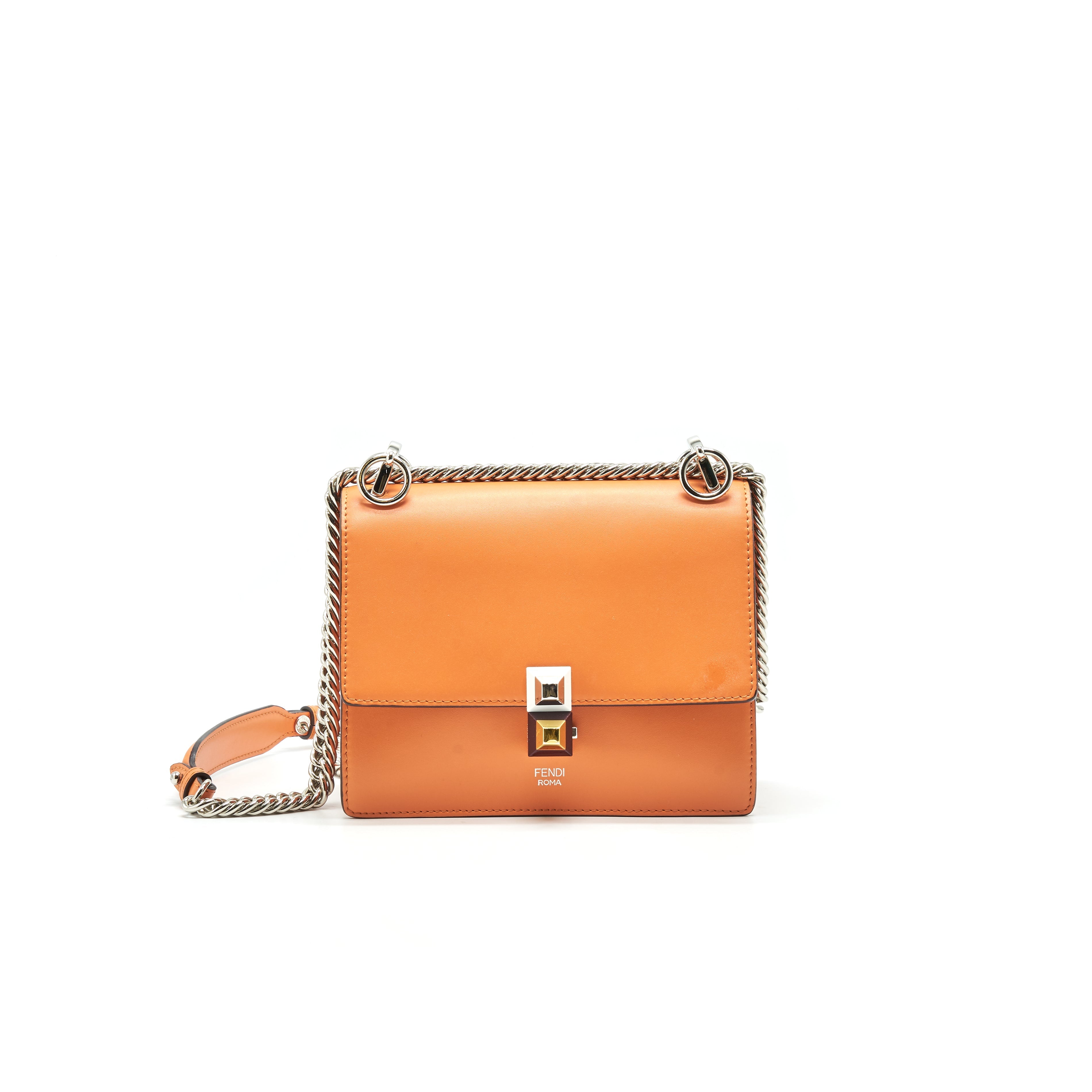 FENDI KAN I SMALL SHOULDER BAG ORANGE