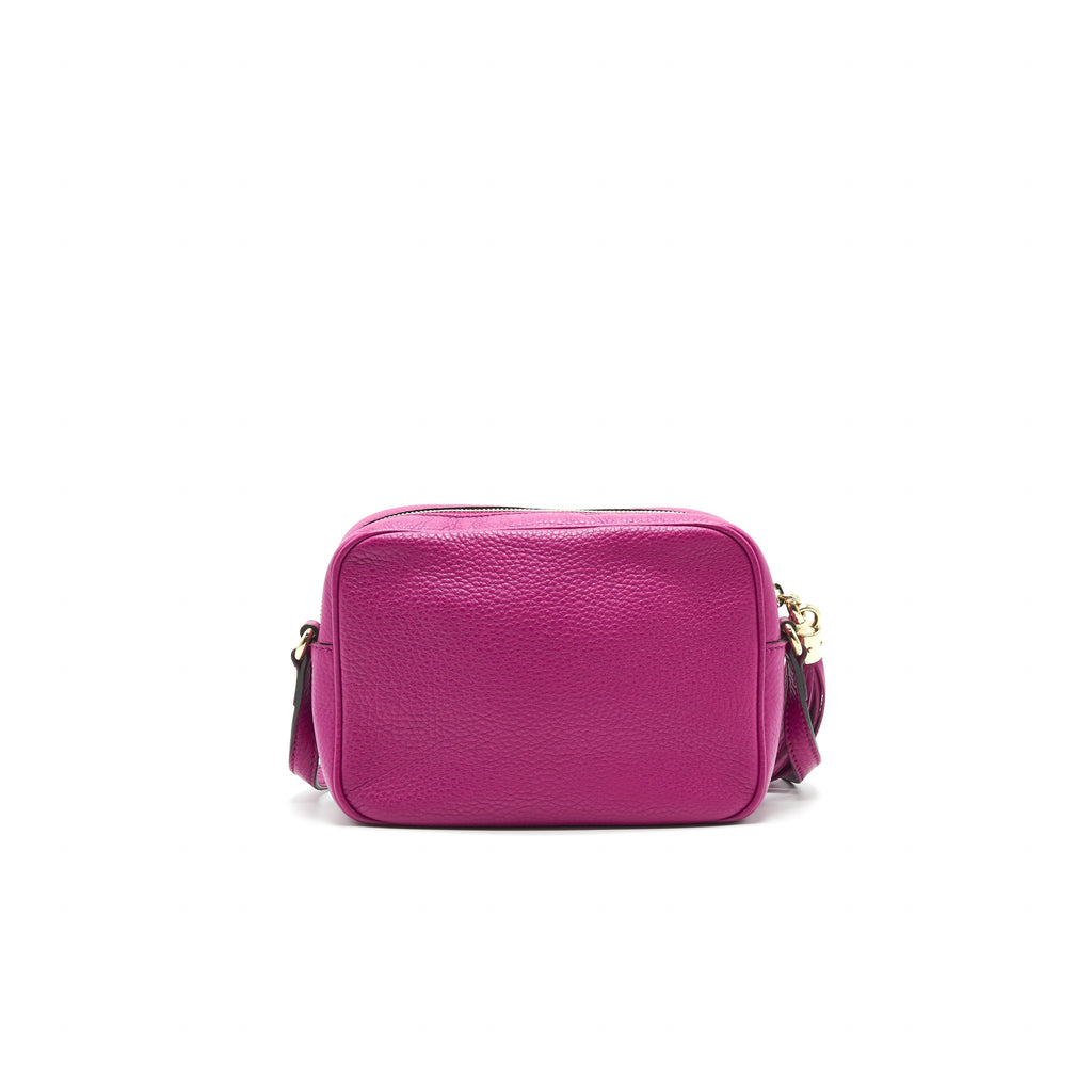 GUCCI SOHO SMALL LEATHER DISCO BAG HOT PINK