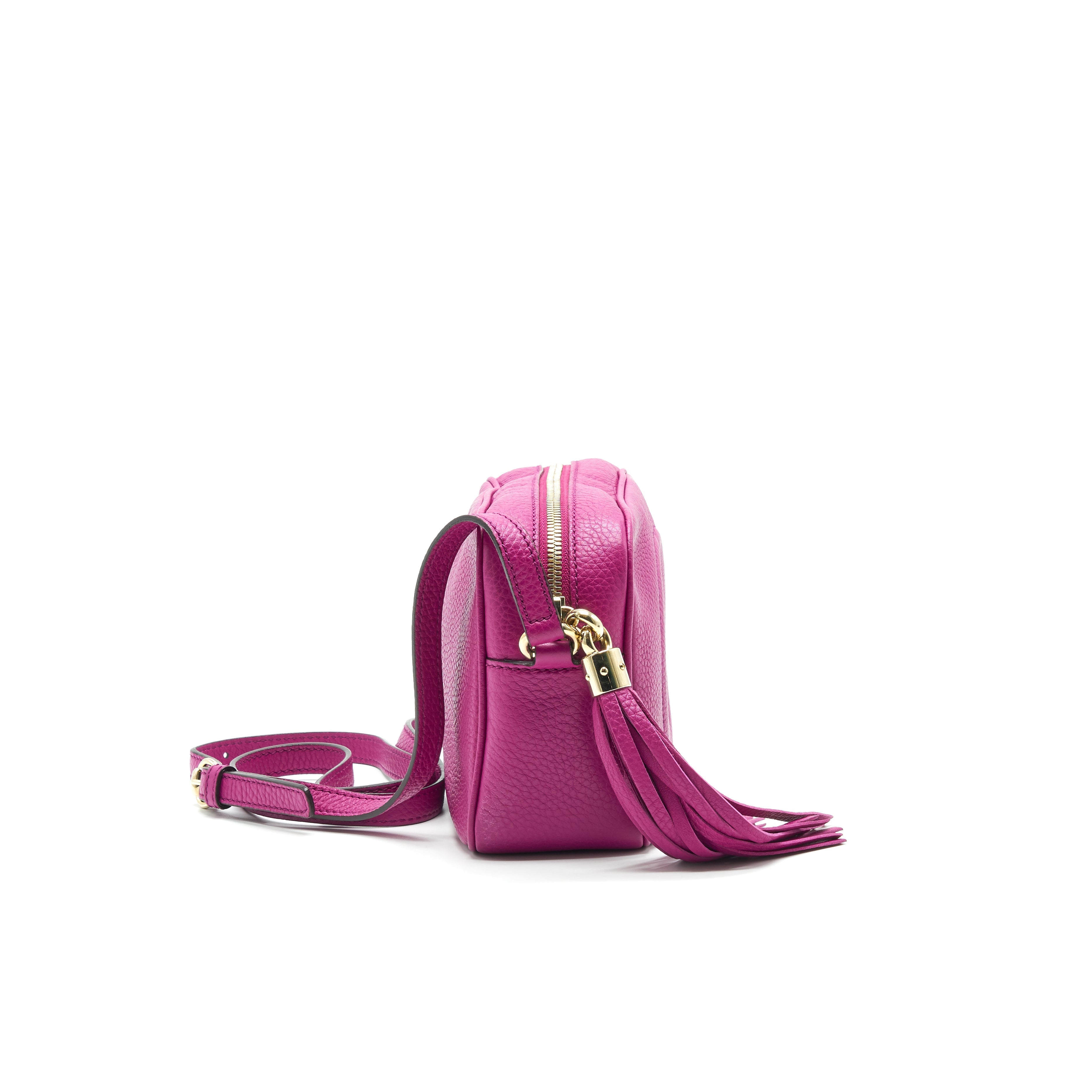 GUCCI SOHO SMALL LEATHER DISCO BAG HOT PINK