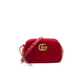 GUCCI MARMONT VALVET CAMERA BAG RED GHW