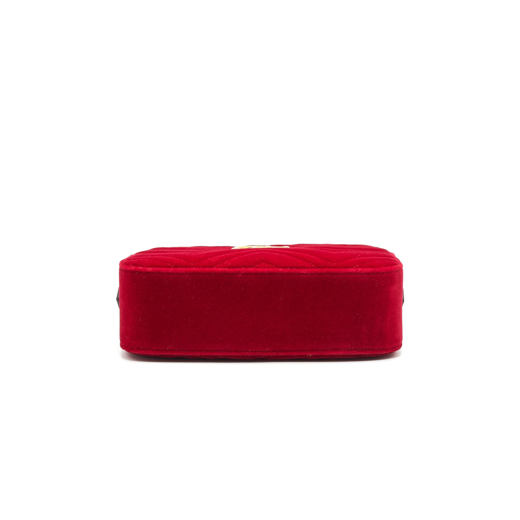 GUCCI MARMONT VALVET CAMERA BAG RED GHW
