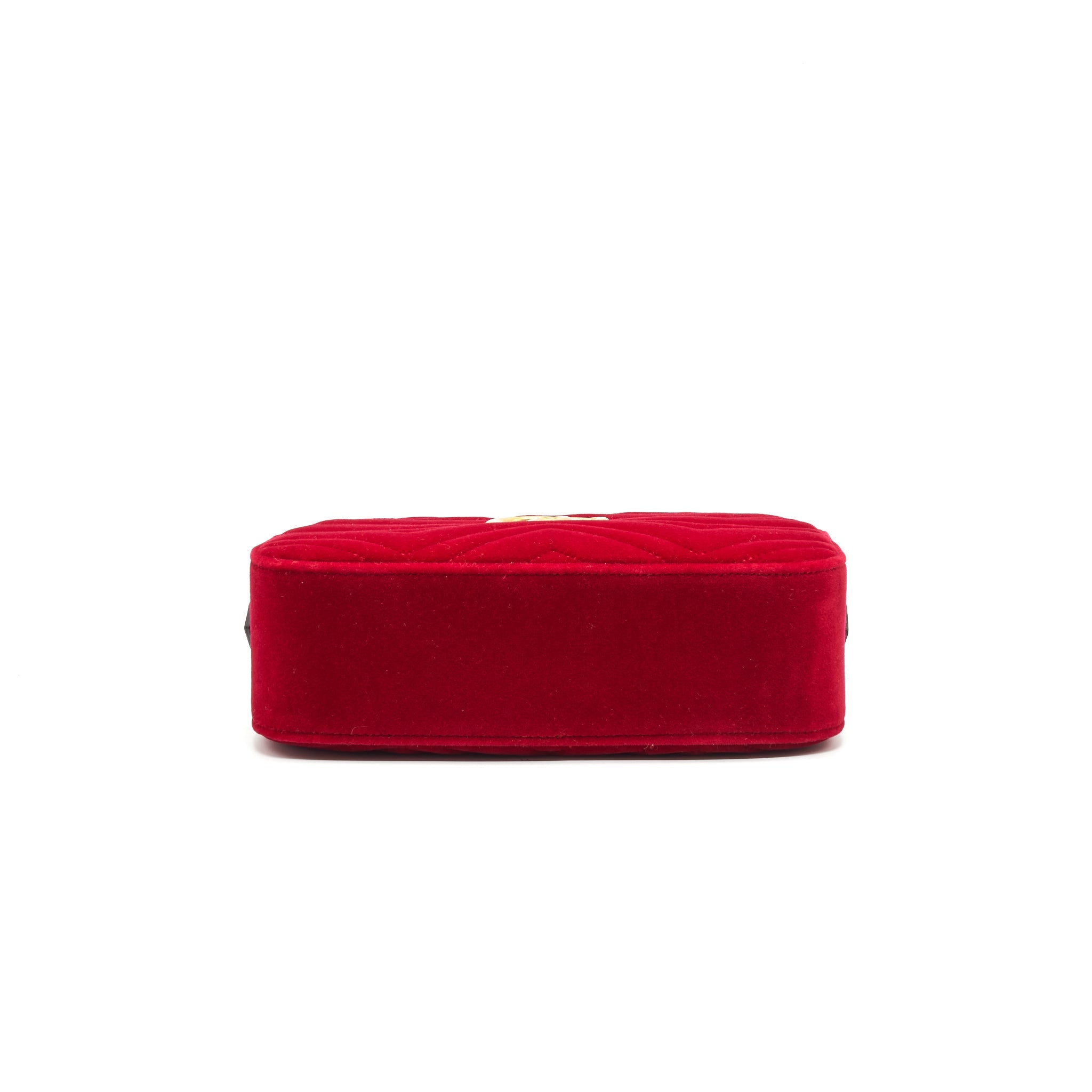 GUCCI MARMONT VALVET CAMERA BAG RED GHW