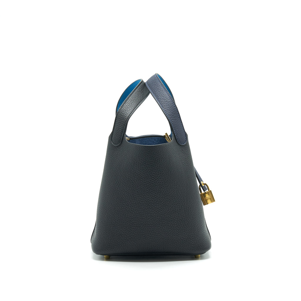 HERMES PICOTIN 18 BLEU NUIT/NOIR/BLUE FRIDA
