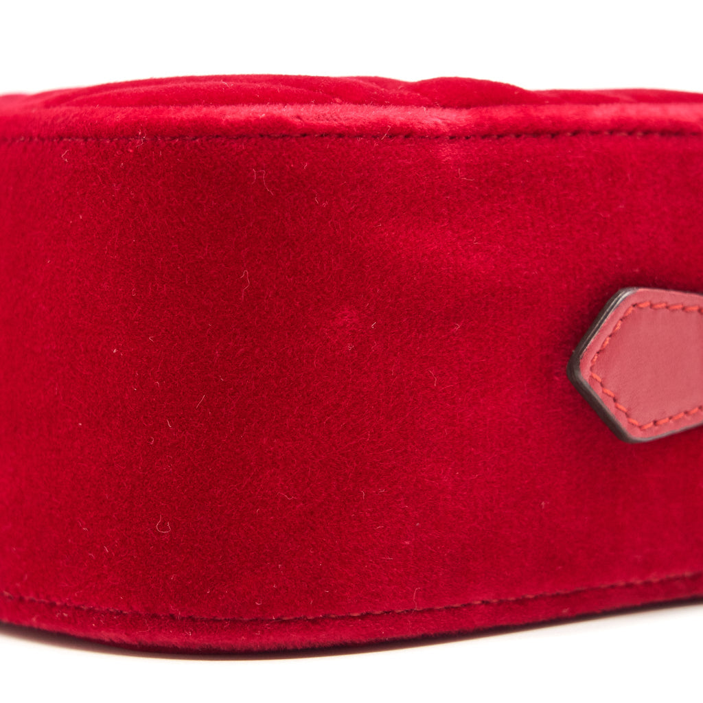 GUCCI MARMONT VALVET CAMERA BAG RED