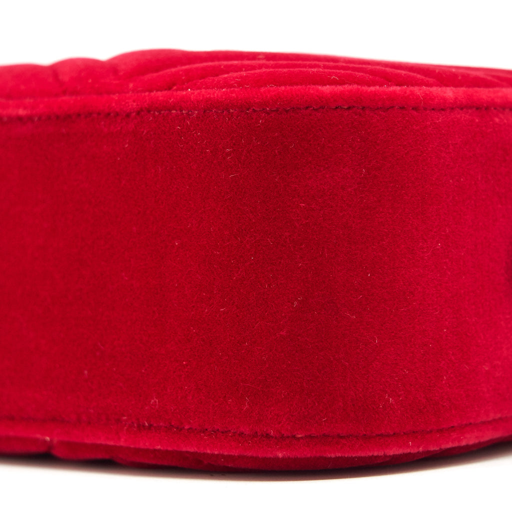 GUCCI MARMONT VALVET CAMERA BAG RED GHW
