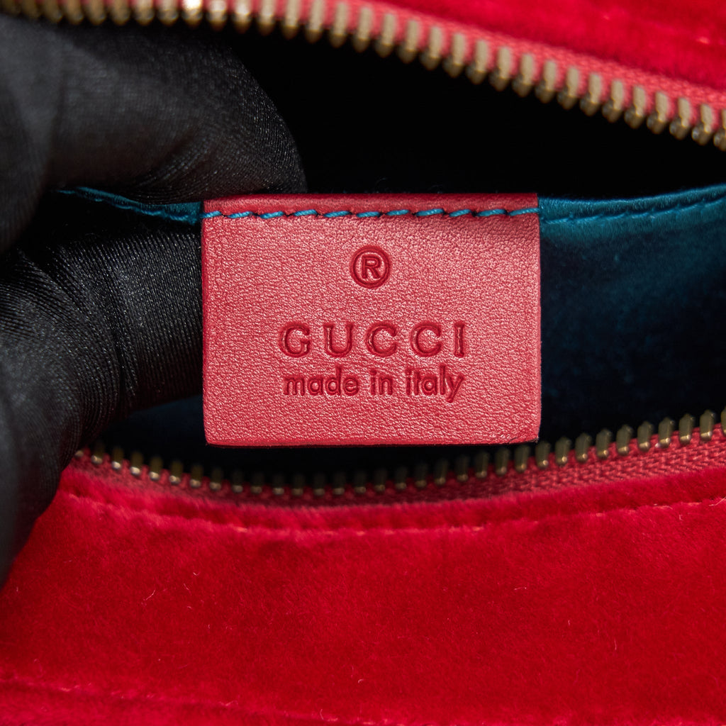 GUCCI MARMONT VALVET CAMERA BAG RED GHW