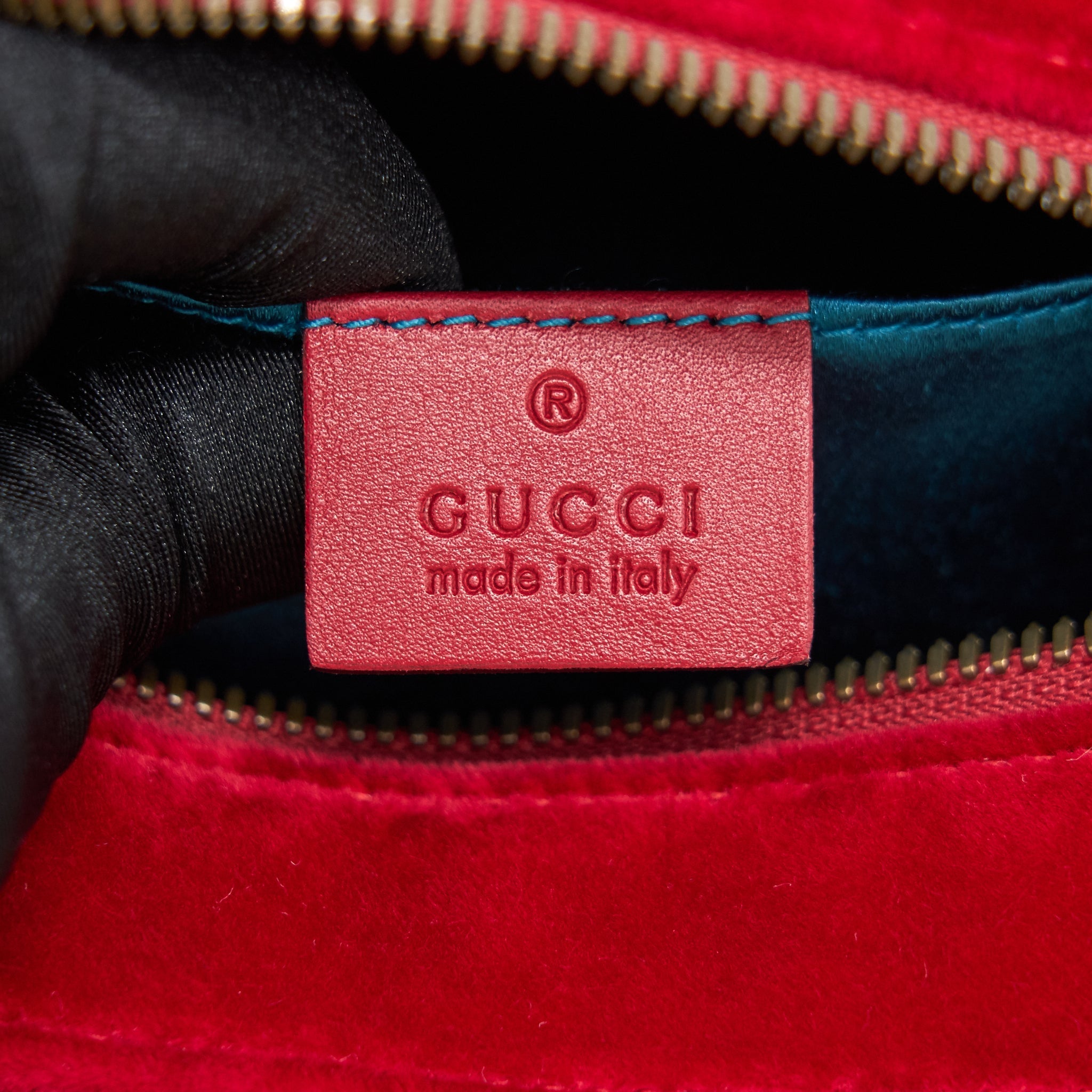 GUCCI MARMONT VALVET CAMERA BAG RED GHW