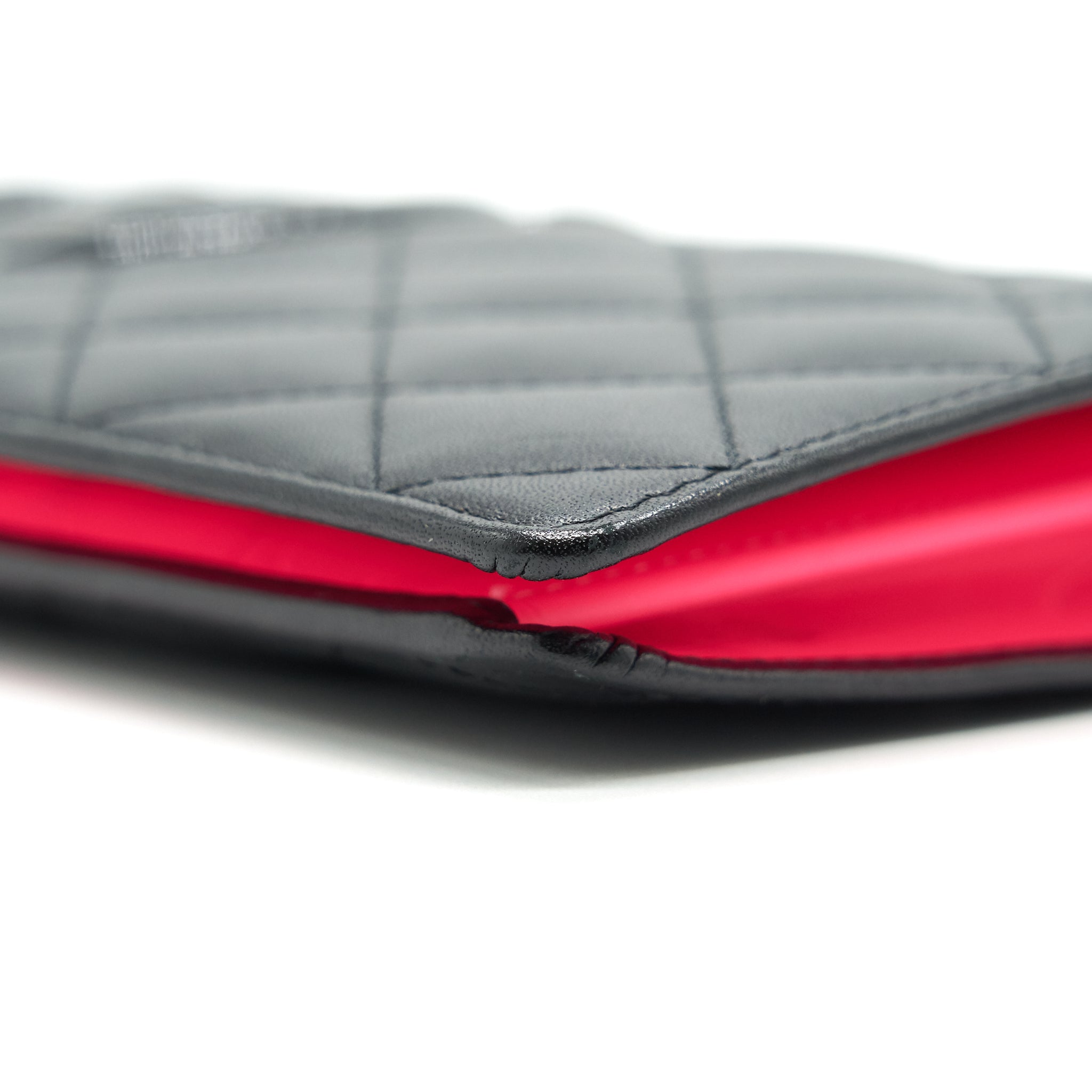 CHANEL CAMBON LINE BIFOLD LONG WALLET BLACK