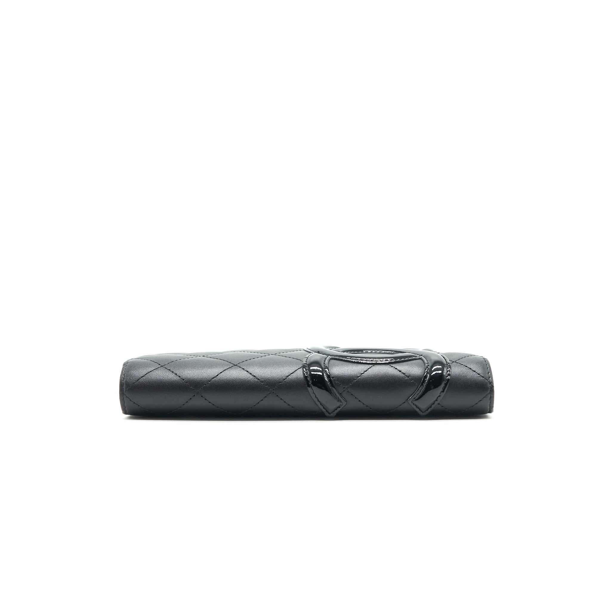 CHANEL CAMBON LINE BIFOLD LONG WALLET BLACK