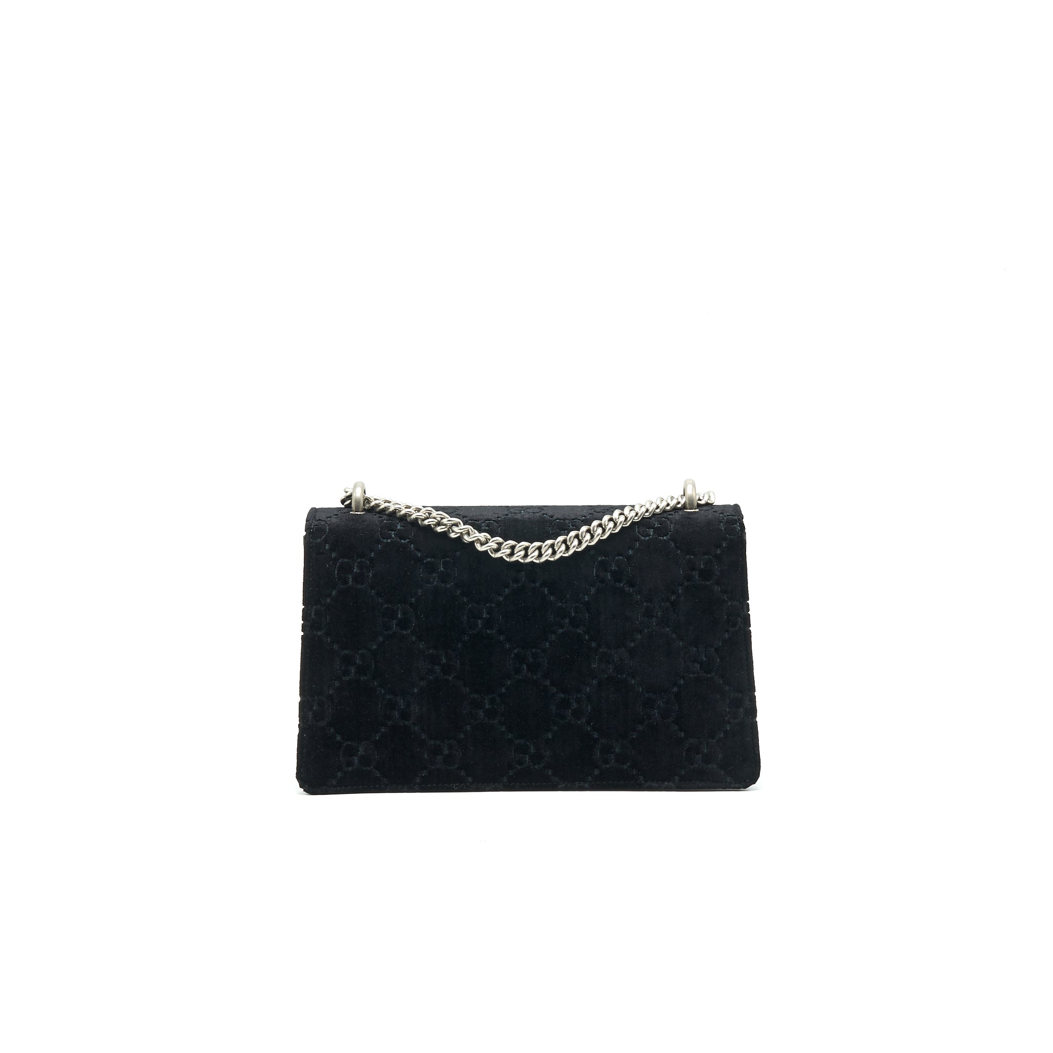 GUCCI DIONYSUS GG MEDIUM VELVET BLACK SHOULDER BAG