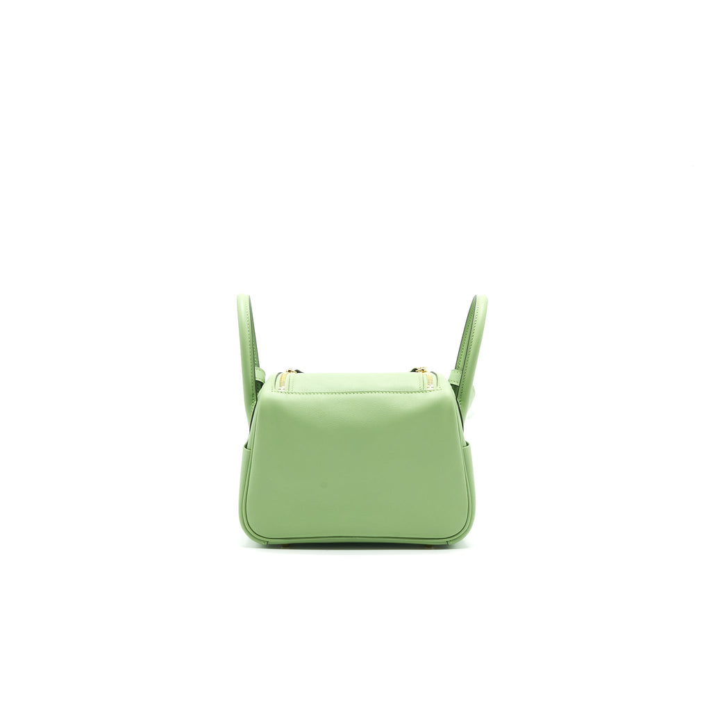 HERMES MINI LINDY 3I VERT CRIQUET GHW